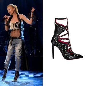 Cesare Paciotti "STAR" black studded cage pump